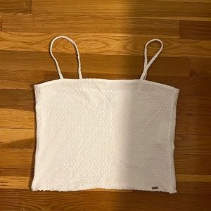 White Ribbed Crop Top